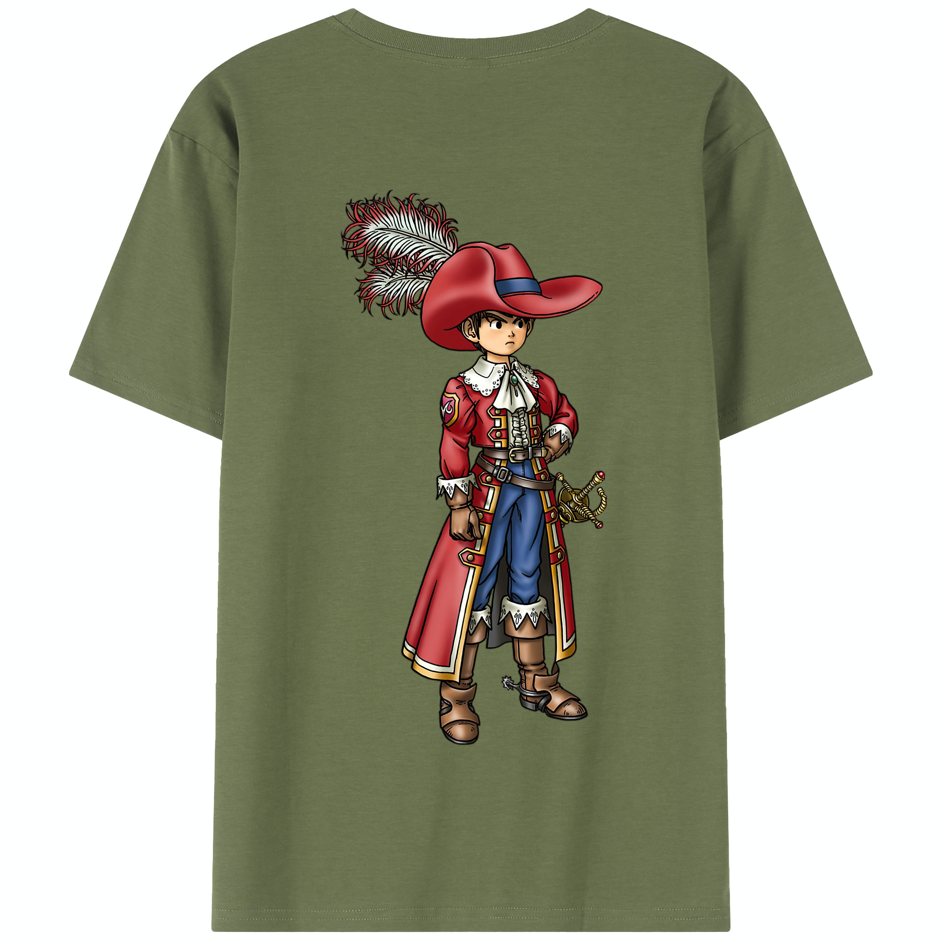 （画像用） ドラゴンクエスト Doragon Kuesuto Dragon Quest 綿100％半袖Tシャツ（背面プリント）
